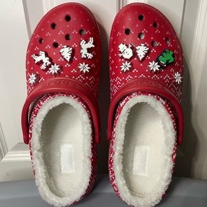 Christmas sweater lined Crocs size M9/W11